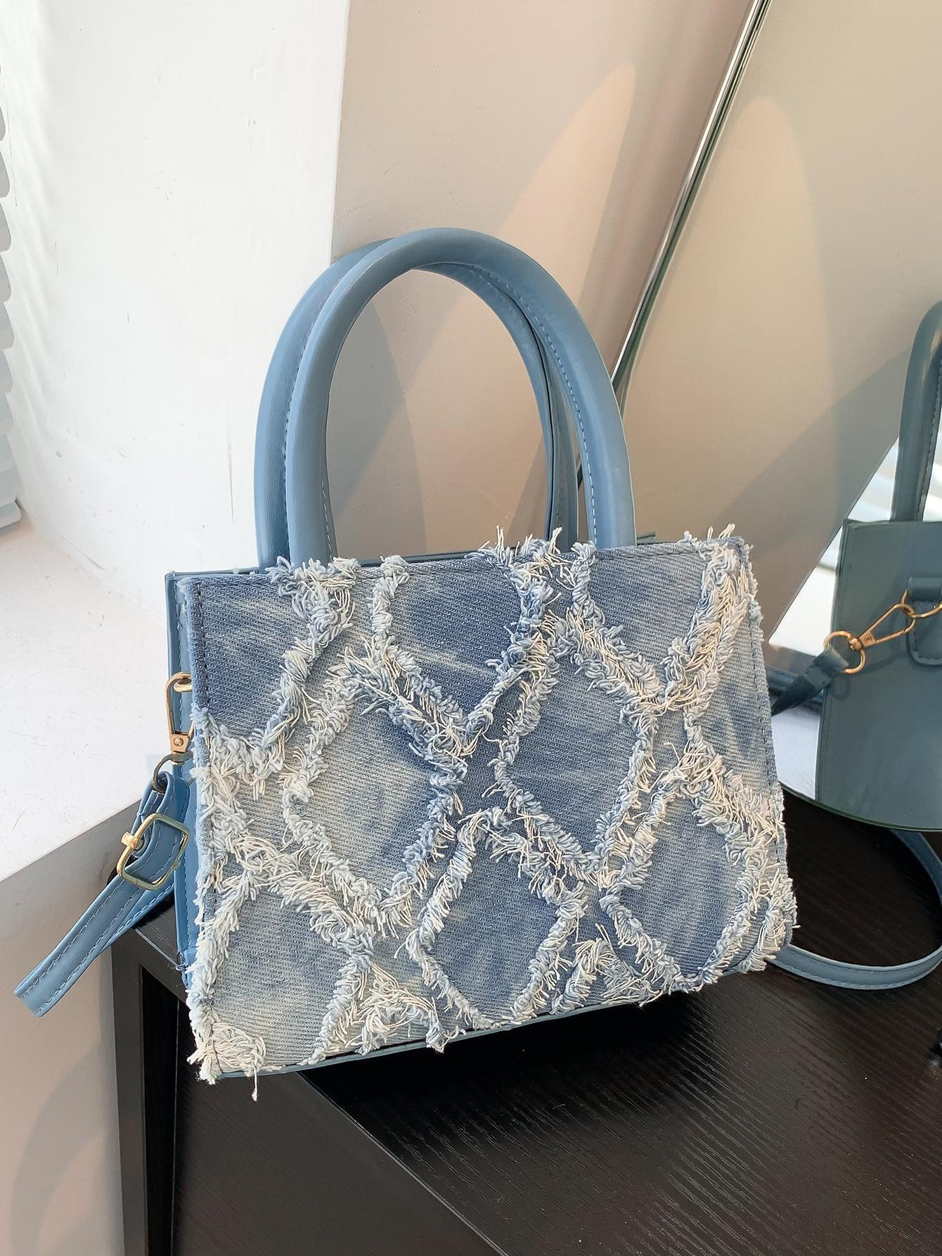 Torba materiałowa na ramię denim – widok wnętrza