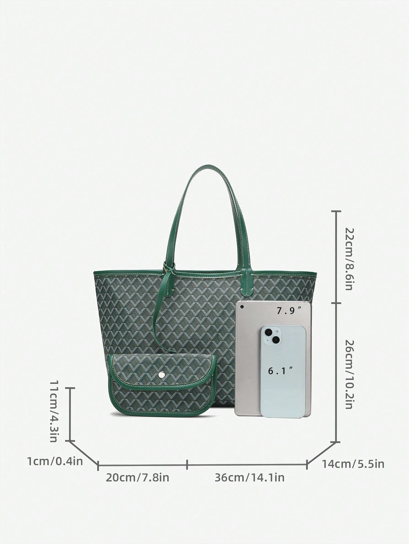 Torba shopper damska PVC – szary wariant kolorystyczny