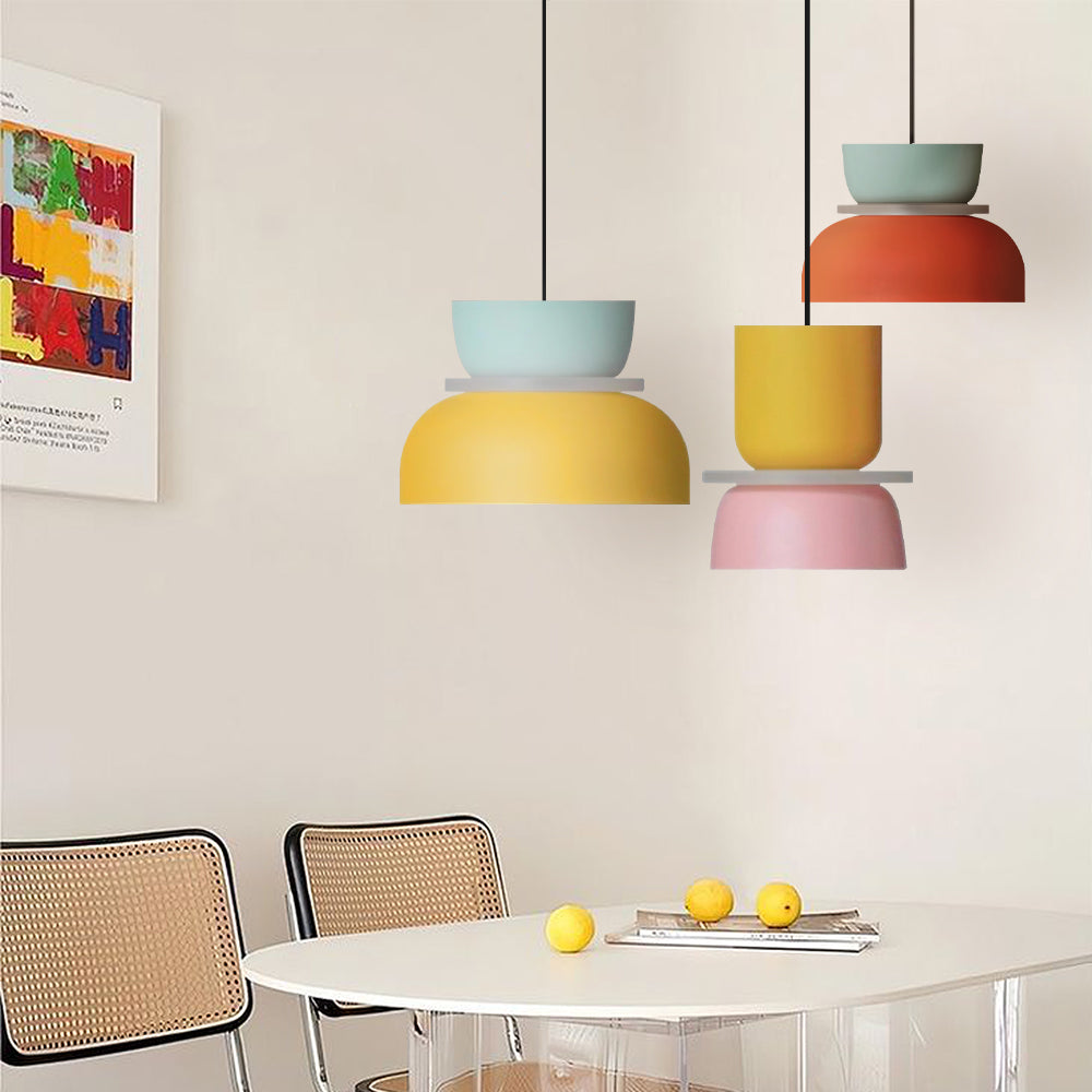Lampa wisząca – wariant jasnoniebieski z żółtym