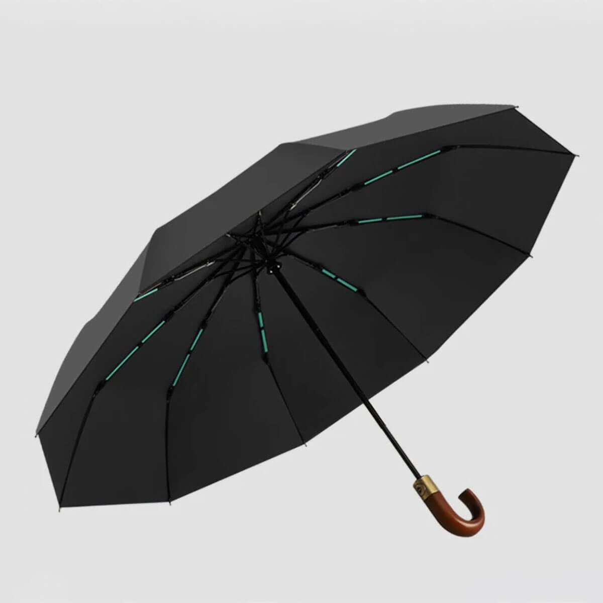 Elegancka drewniana rączka parasola automatycznego składanego