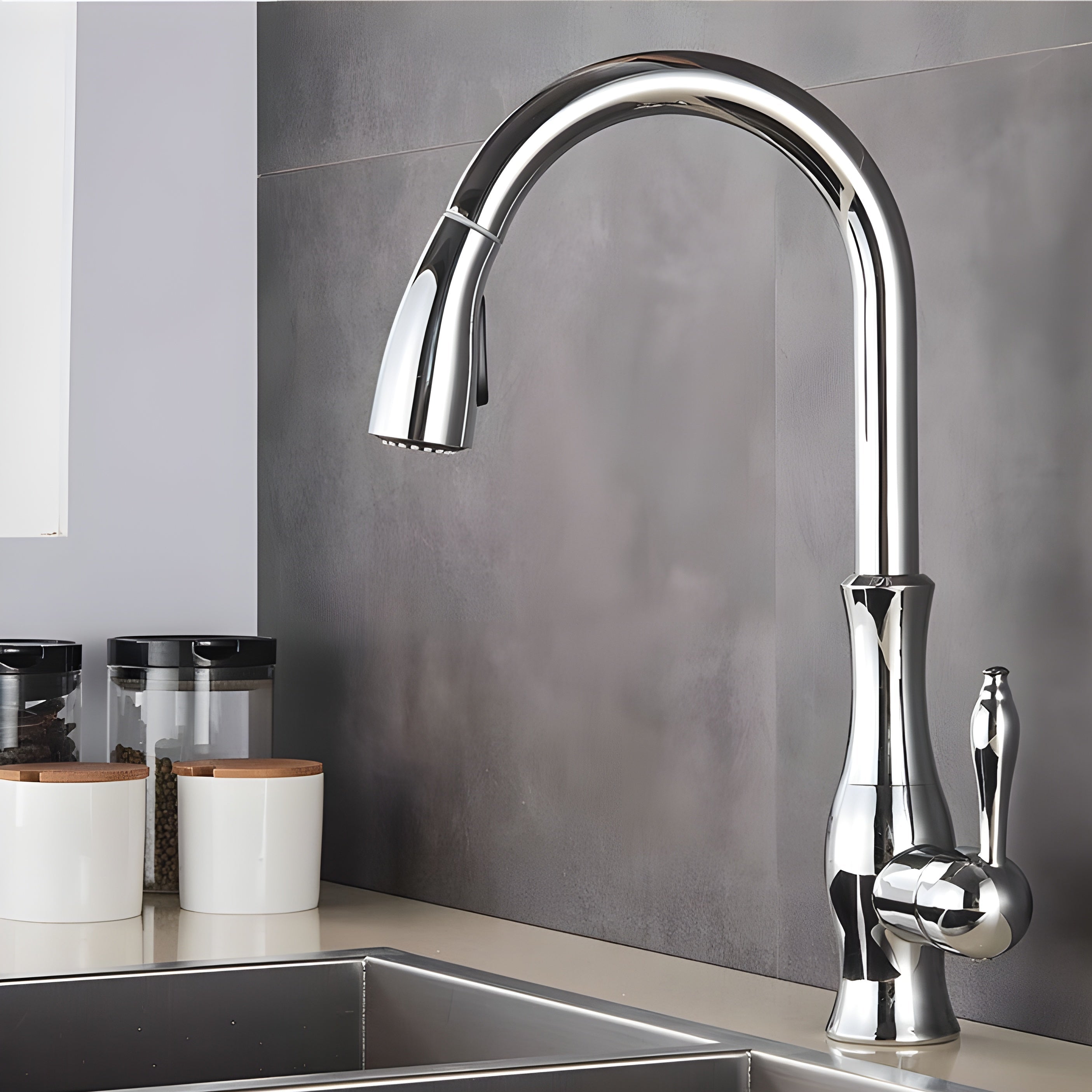 Bateria kuchenna z wyciąganą wylewką – Mosiężny kran kuchenny 360° obrotowy, idealny do nowoczesnych kuchni