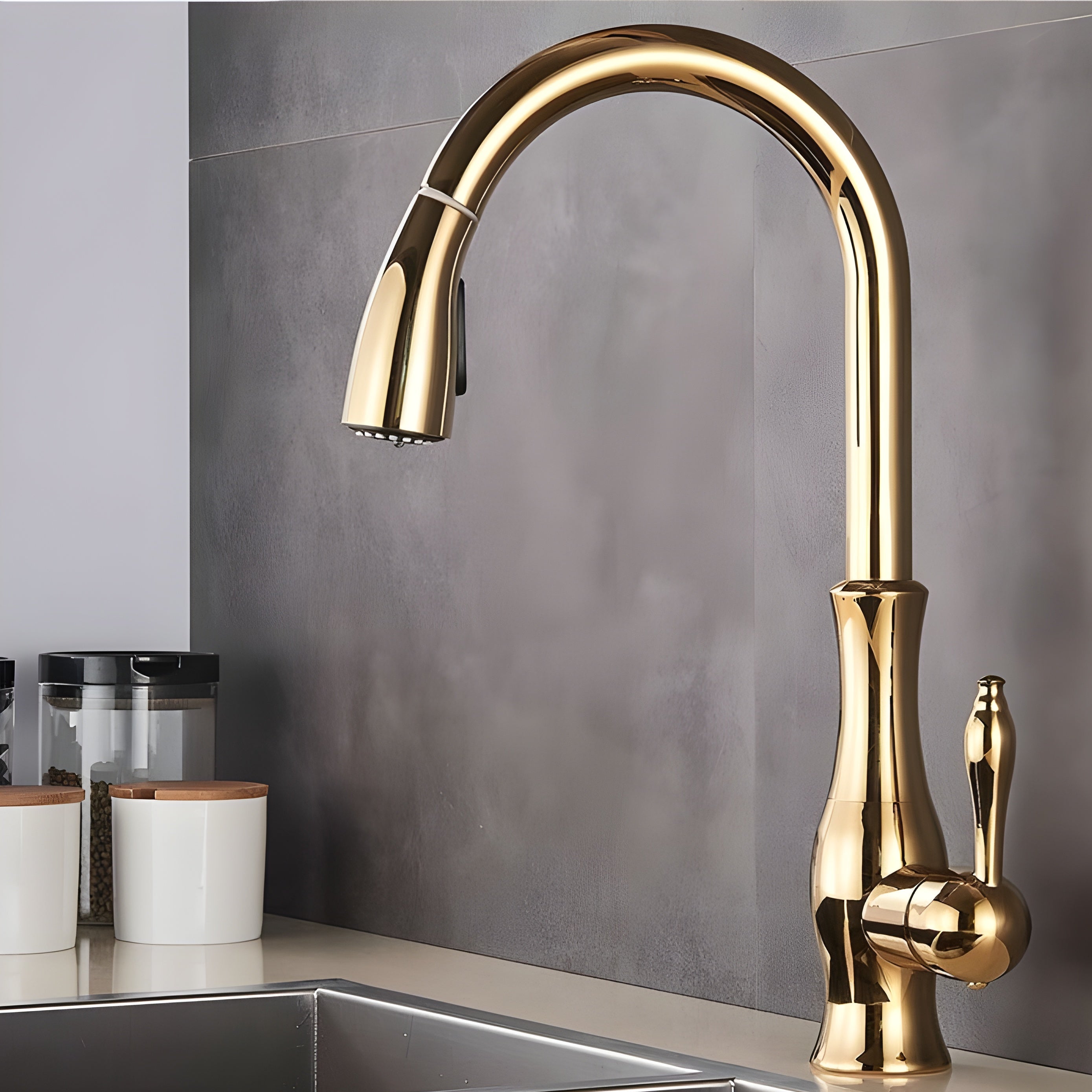 Bateria kuchenna z wyciąganą wylewką – Mosiężny kran kuchenny 360° obrotowy, idealny do nowoczesnych kuchni