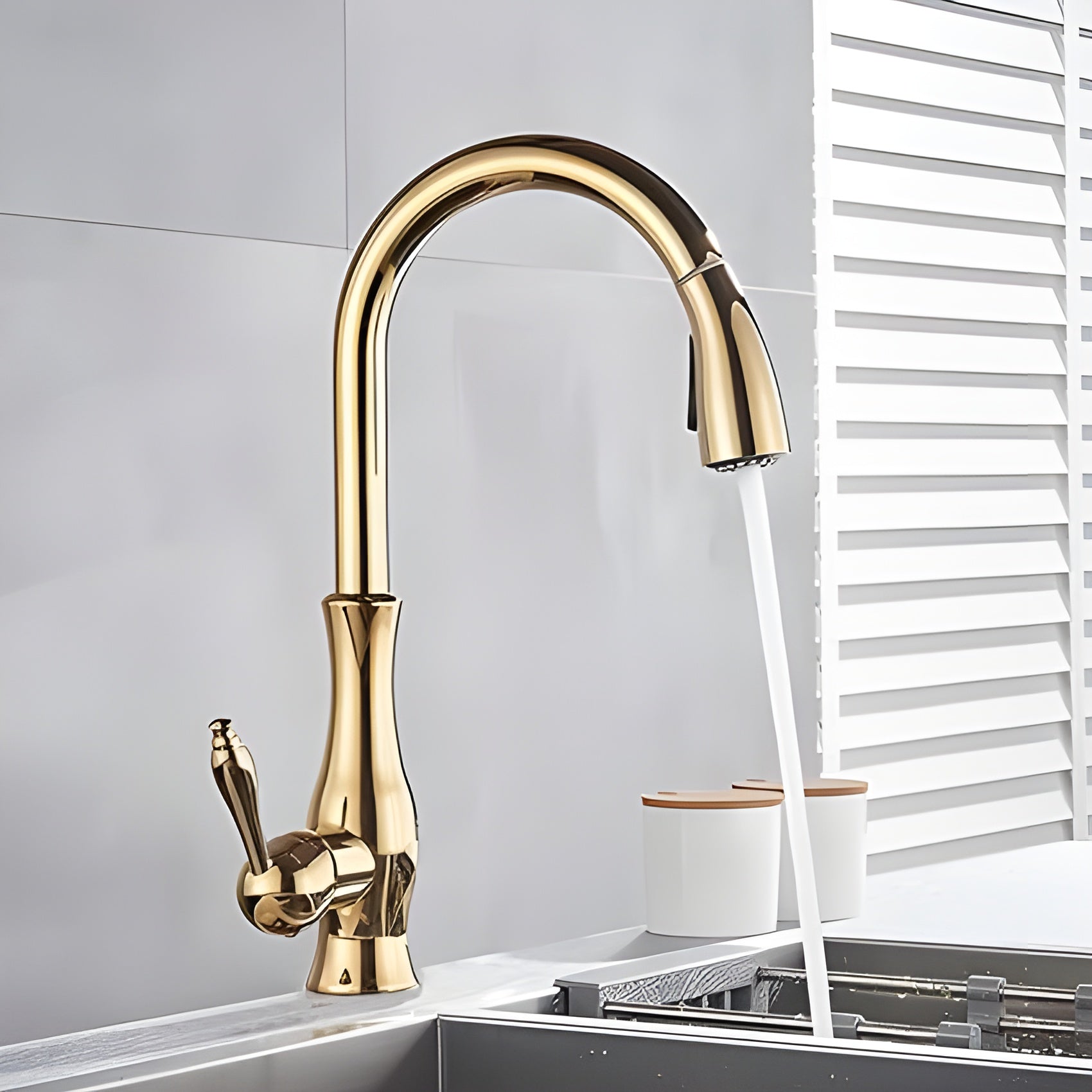 Bateria kuchenna z wyciąganą wylewką – Mosiężny kran kuchenny 360° obrotowy, idealny do nowoczesnych kuchni