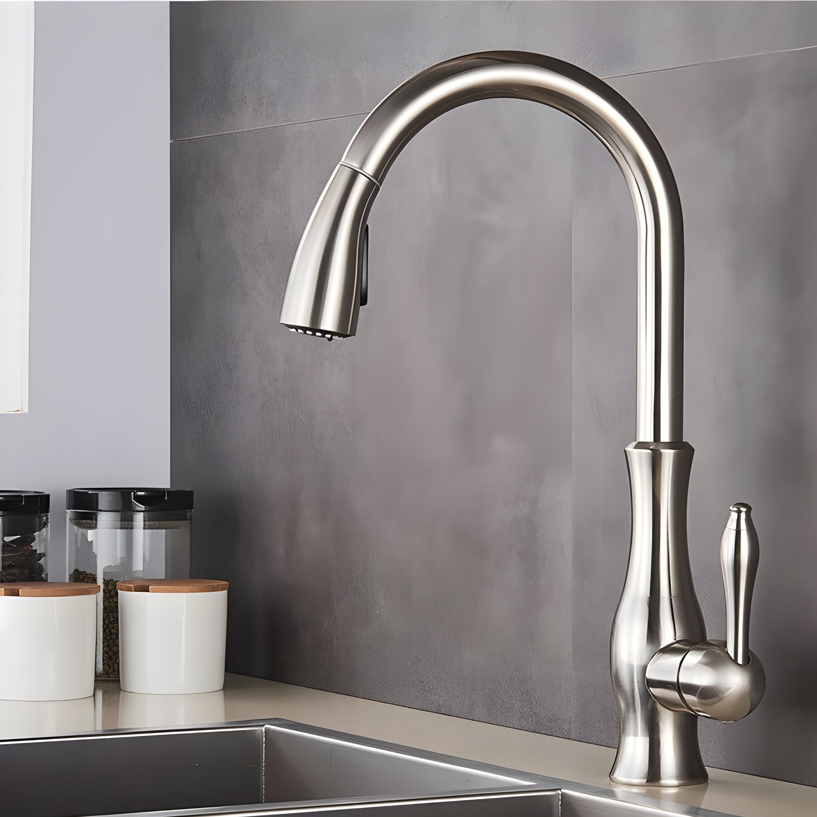 Bateria kuchenna z wyciąganą wylewką – Mosiężny kran kuchenny 360° obrotowy, idealny do nowoczesnych kuchni