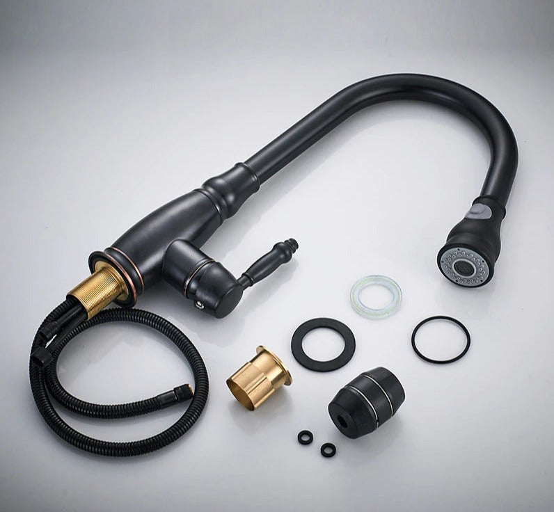 Bateria kuchenna z wyciąganą wylewką – Nowoczesny kran z mosiądzu, idealny do zlewozmywaka, funkcjonalny i elegancki design 8