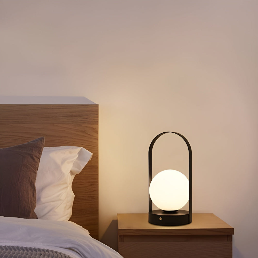Bezprzewodowa Lampa Stołowa LED Orbita – Elegancka Lampka Nocna do Salonów, Regulowane Światło, Odporna na Rdzę, Akumulatorowa 5