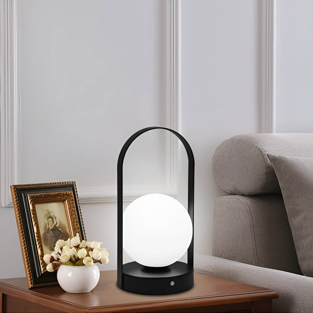 Bezprzewodowa Lampa Stołowa LED Orbita – Elegancka Lampka Nocna do Salonów, Regulowane Światło, Odporna na Rdzę, Akumulatorowa 7