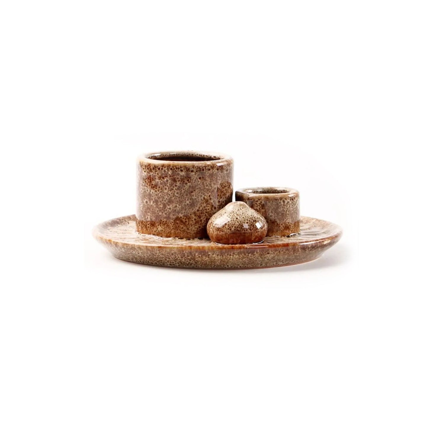 Ceramiczny Świecznik i Holder na Kadzidła 14 x 8 cm - Elegancki Rustykalny Design do Wnętrz 10