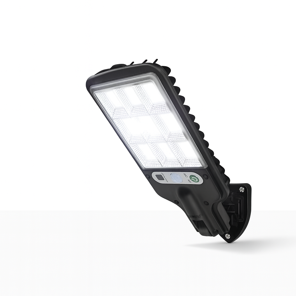 Lampa Solarna Ogrodowa LED z Czujnikiem Ruchu i Pilotem, Super Jasne Światło 6000K, IP65, Energooszczędna