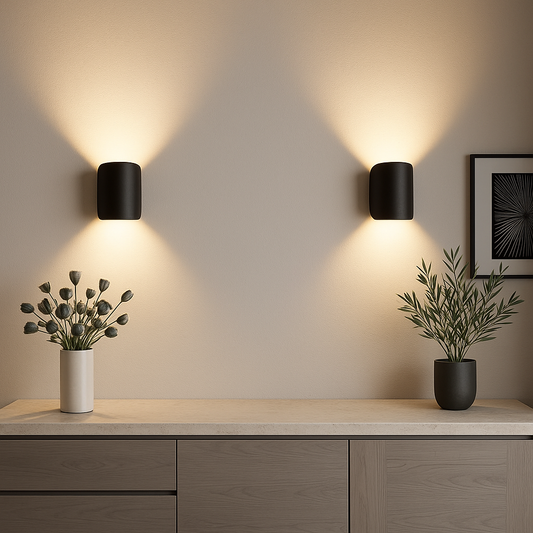 Obrotowy Kinkiet Ścienny LED w Czarno-Białym Designie – Nowoczesna Lampa na Ścianę z Regulacją Oświetlenia
