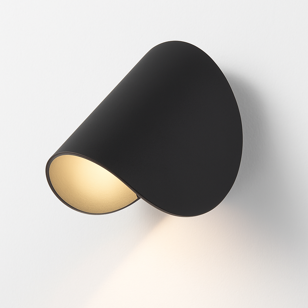 Obrotowy Kinkiet Ścienny LED w Czarno-Białym Designie – Nowoczesna Lampa na Ścianę z Regulacją Oświetlenia