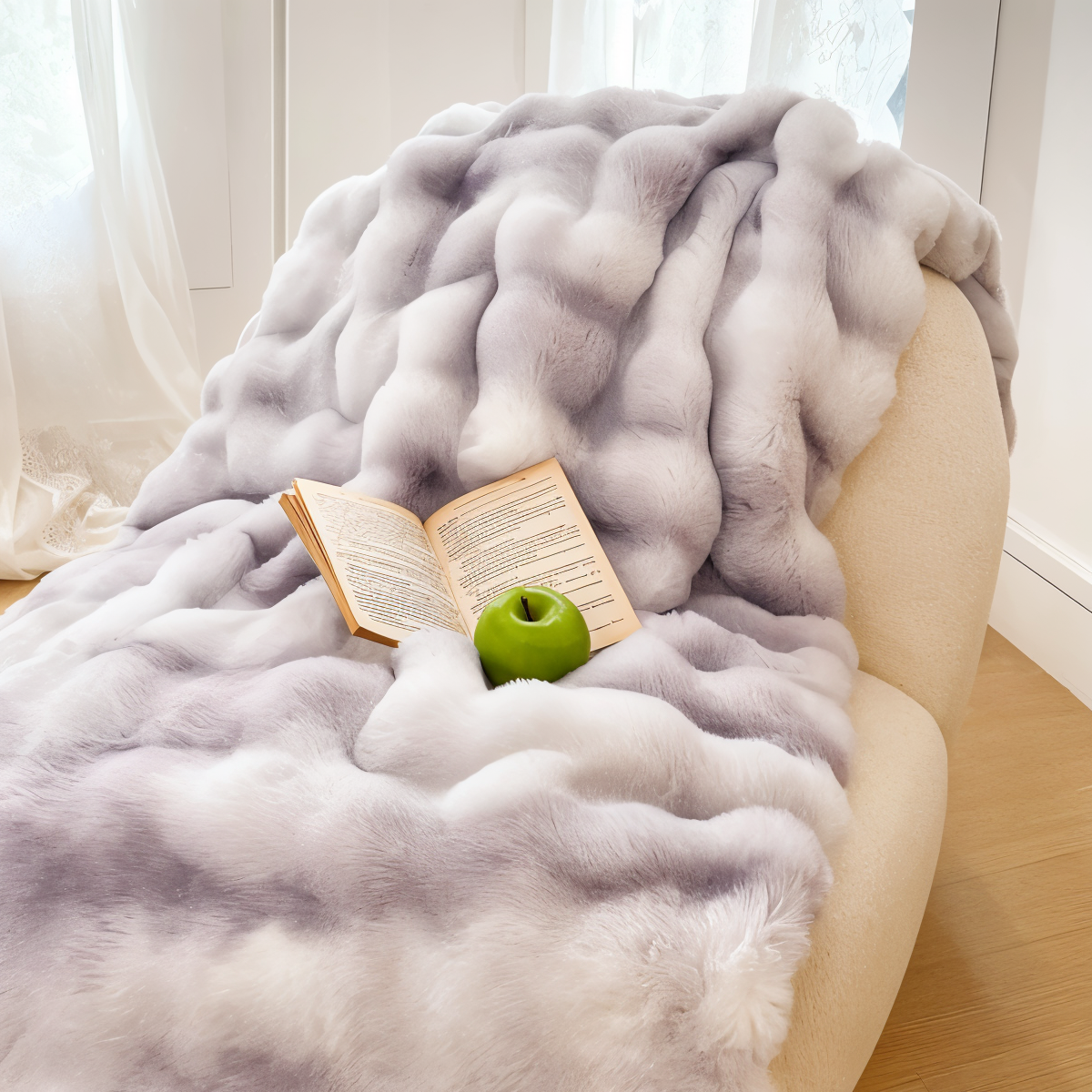 Ciepły Gruby Koc Fleece z Gradientowym Wzorem – Miękki i Stylowy Koc Patchworkowy 160x200 cm 0