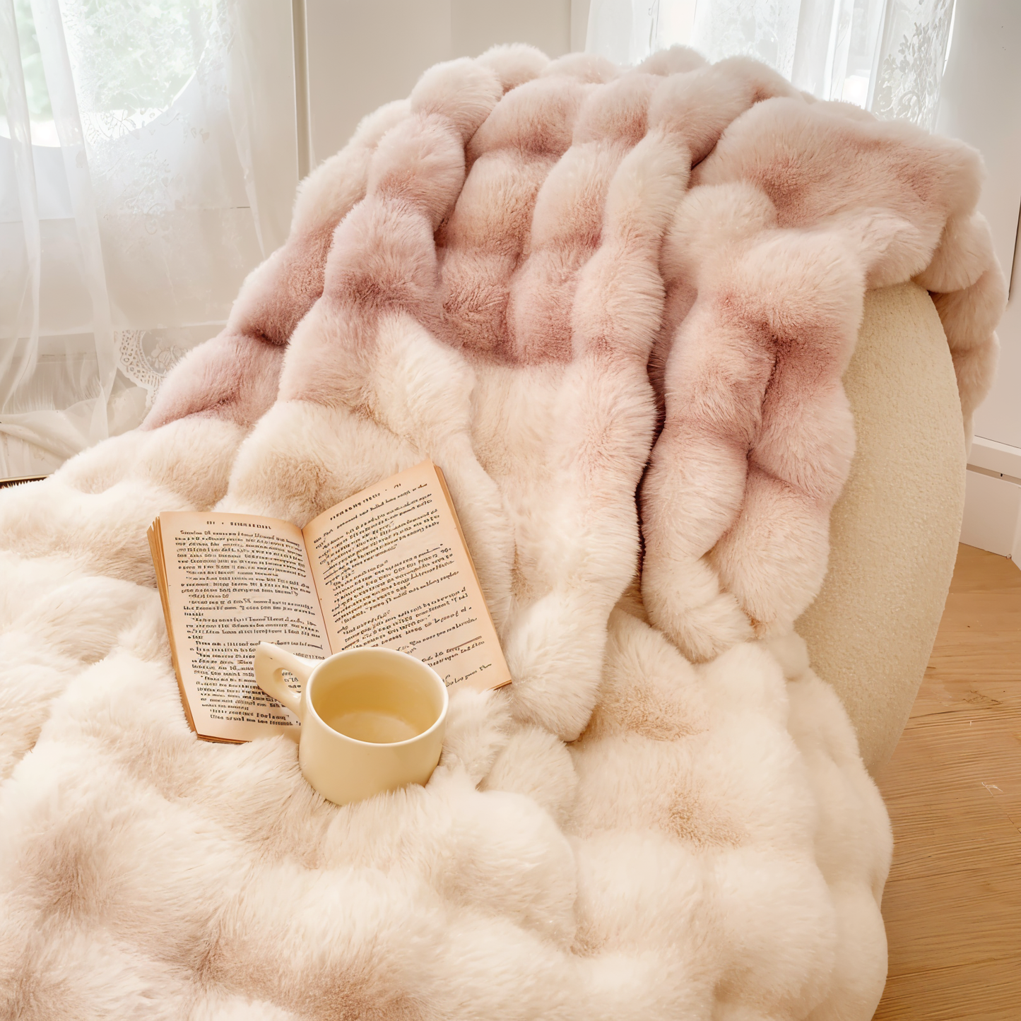 Ciepły Gruby Koc Fleece z Gradientowym Wzorem – Miękki i Stylowy Koc Patchworkowy 160x200 cm 13