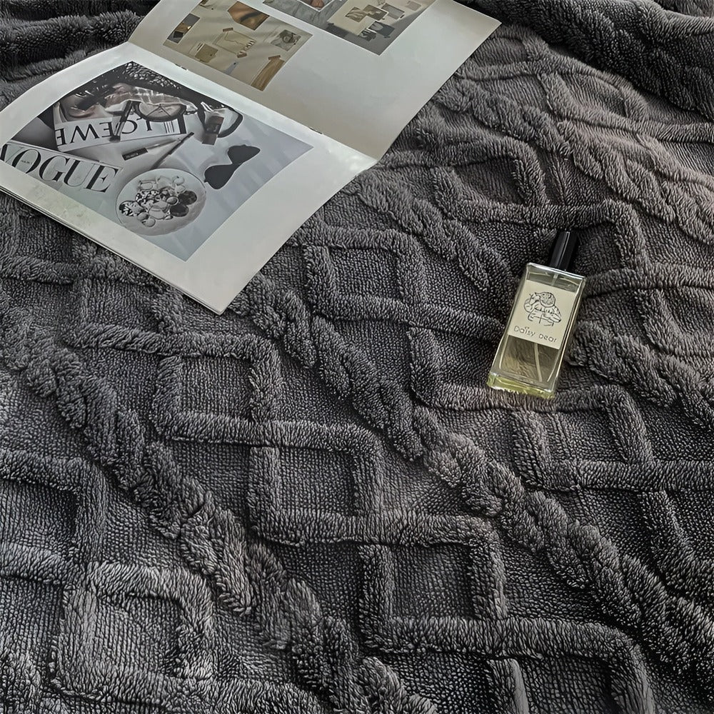 Ciepły Koc z Fleece Kashmira, Elegancki i Gruby, Idealny na Zimowe Noce – 100x150 cm, 150x200 cm, 200x230 cm 2