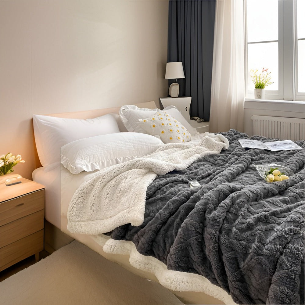Ciepły Koc z Fleece Kashmira, Elegancki i Gruby, Idealny na Zimowe Noce – 100x150 cm, 150x200 cm, 200x230 cm 6