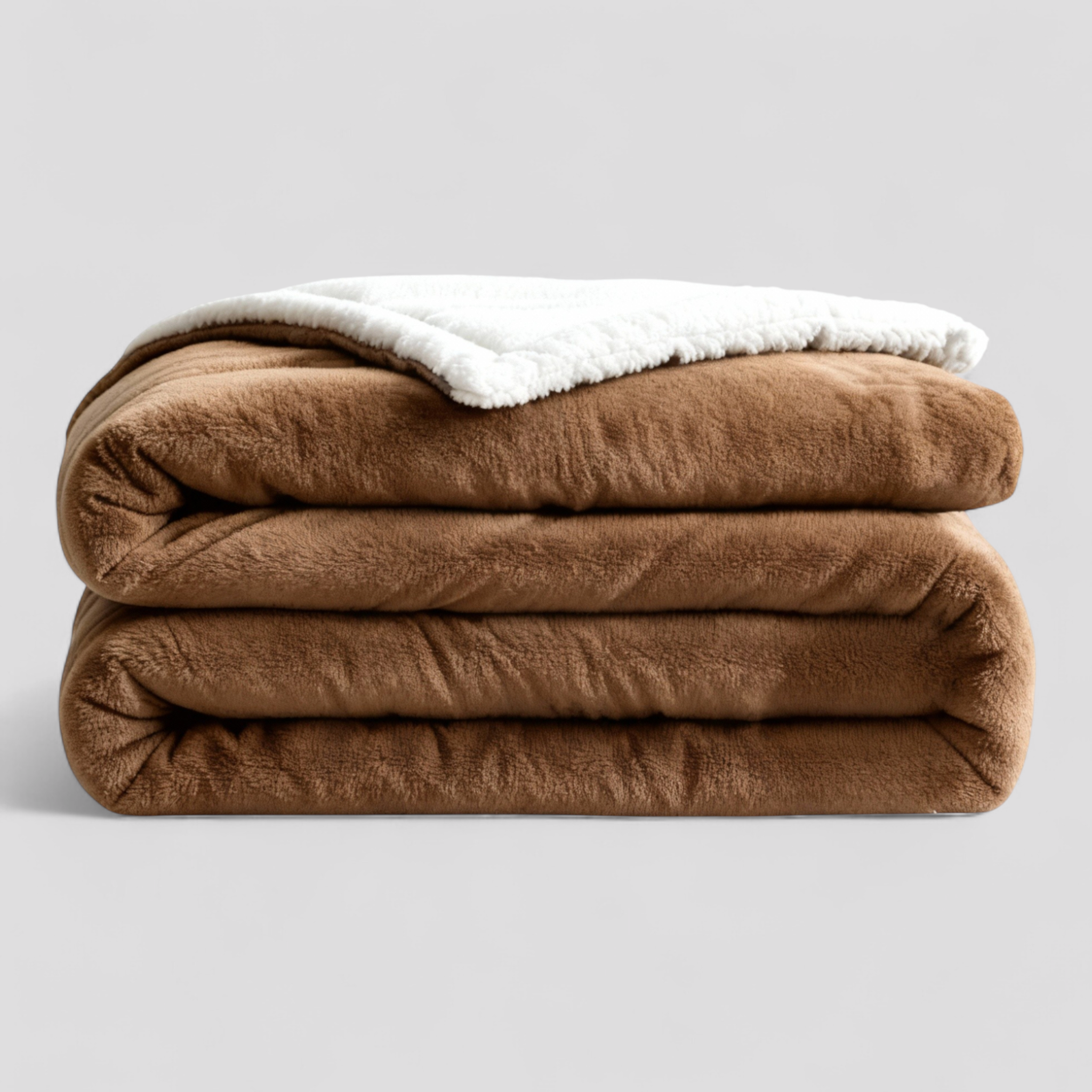 Czekoladowy koc polarowy king size – przytulny koc do sypialni