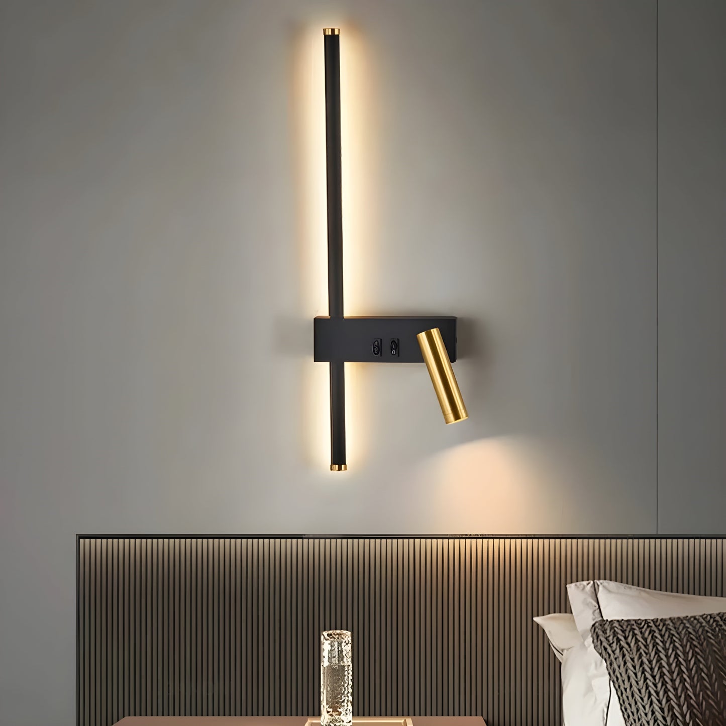 Czarny Kinkiet Ścienny LED z Przełącznikiem – Minimalistyczna Lampa na Ścianę do Salonu i Sypialni 6