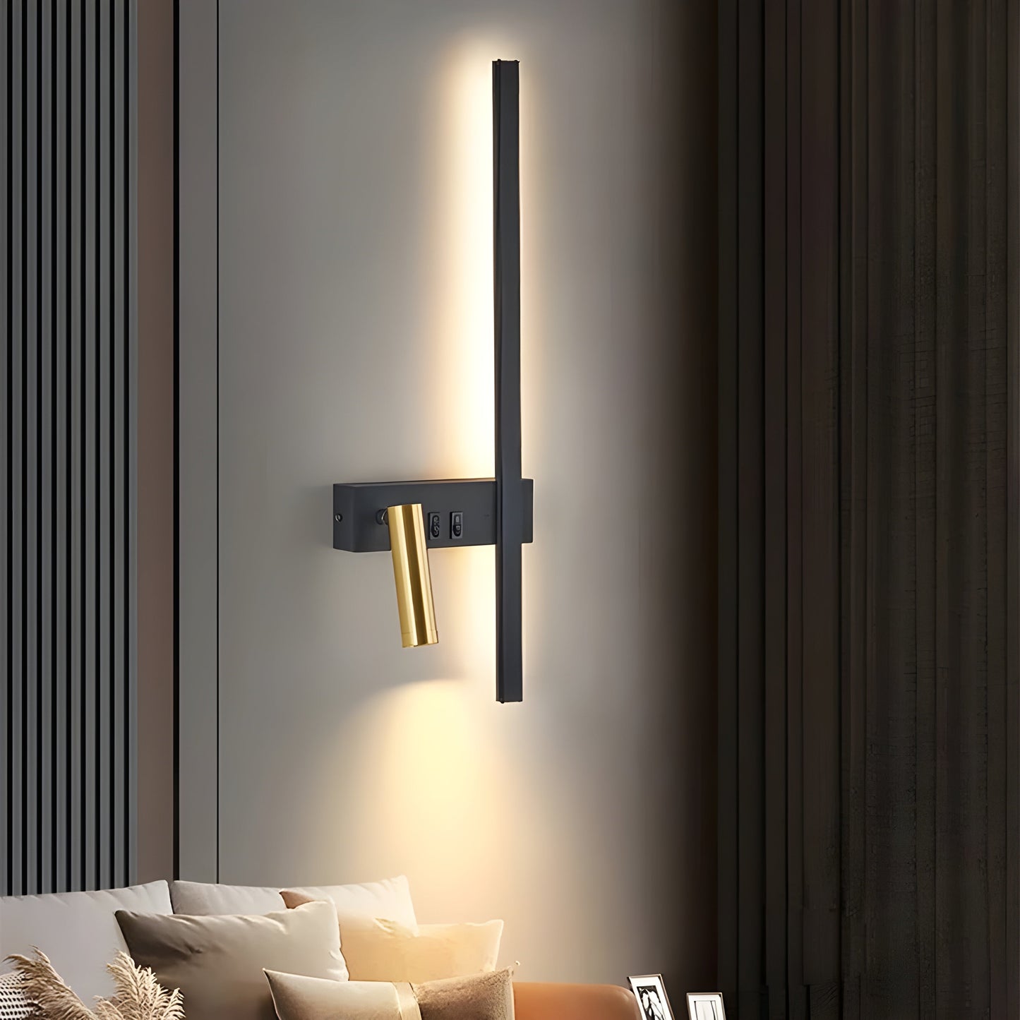 Czarny Kinkiet Ścienny LED z Przełącznikiem – Minimalistyczna Lampa na Ścianę do Salonu i Sypialni 7