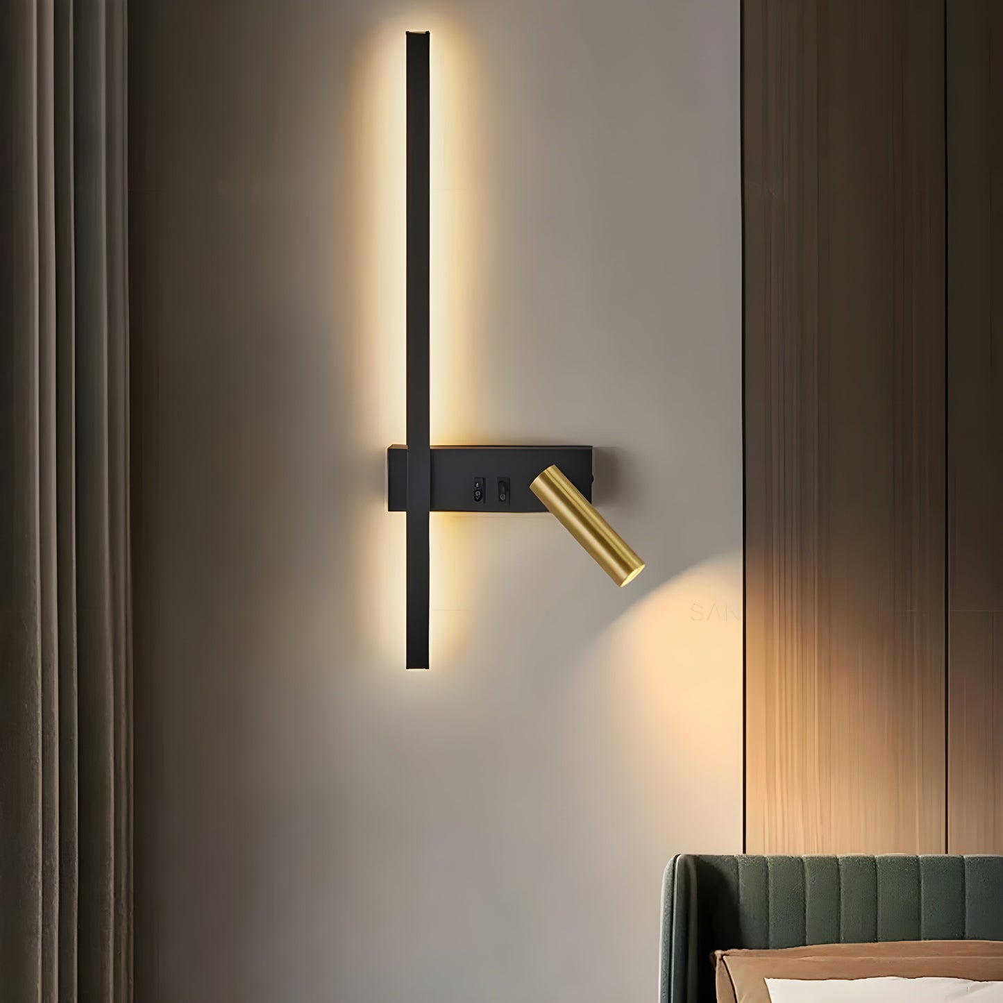 Czarny Kinkiet Ścienny LED z Przełącznikiem – Minimalistyczna Lampa na Ścianę do Salonu i Sypialni 8