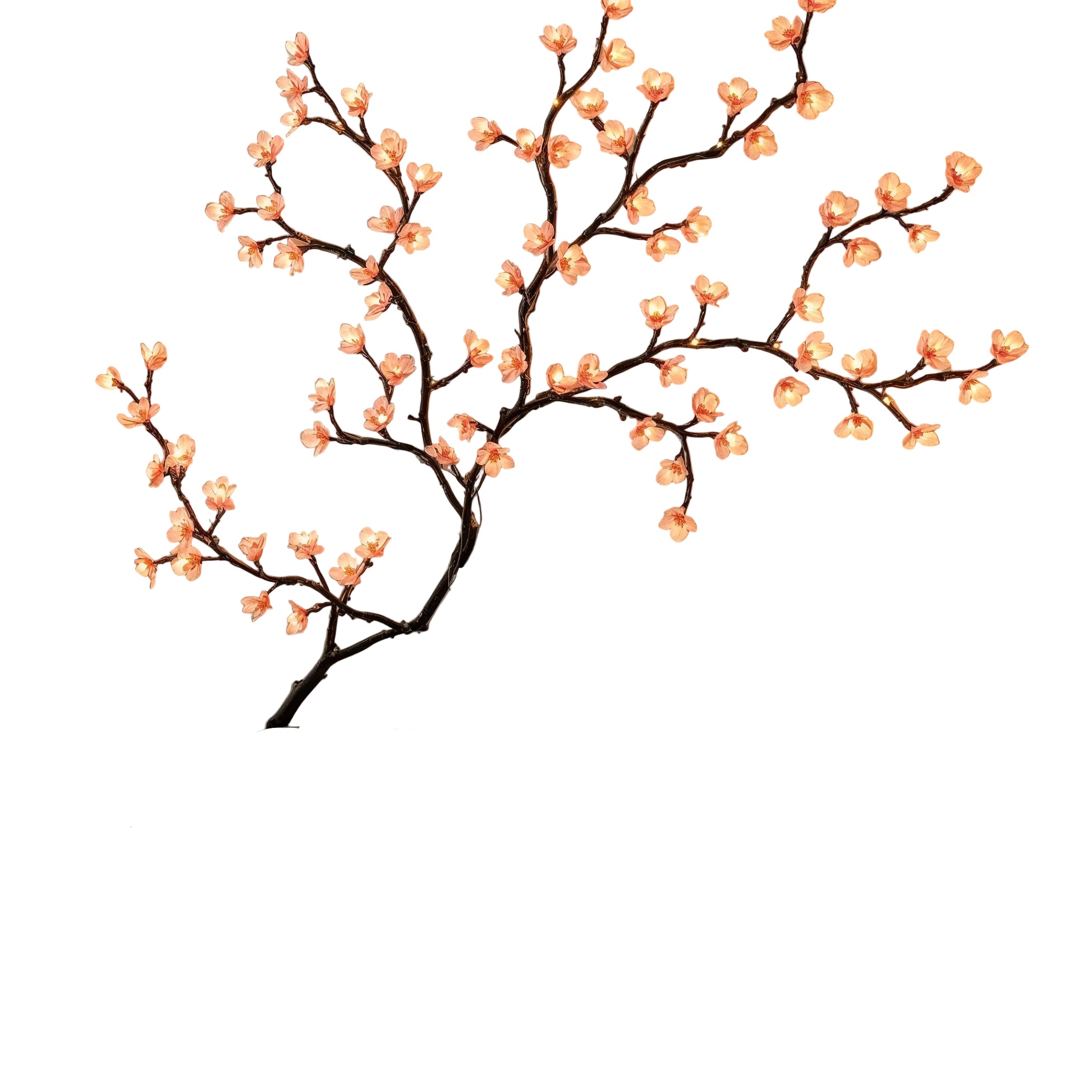 Dekoracja LED w Kształcie Kwitnącej Wiśni 160 cm – Ciepłe Białe/Różowe Światło, Port USB, Łatwy Montaż 1
