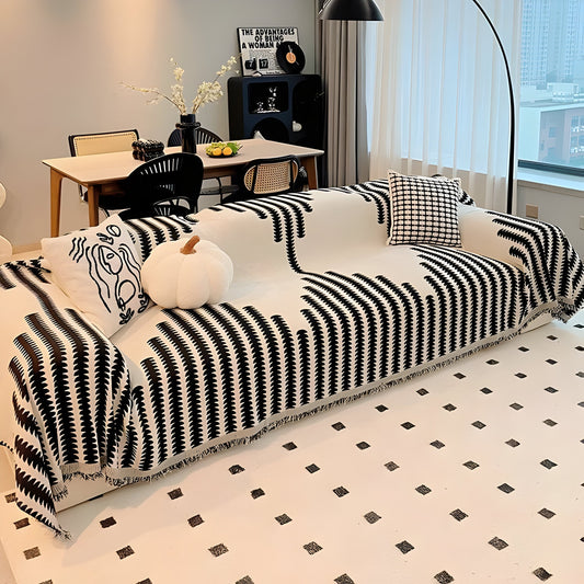 Dwustronny pokrowiec na sofę z materiału chenille – Uniwersalny i elegancki, idealny do ochrony mebli na każdą porę roku 1