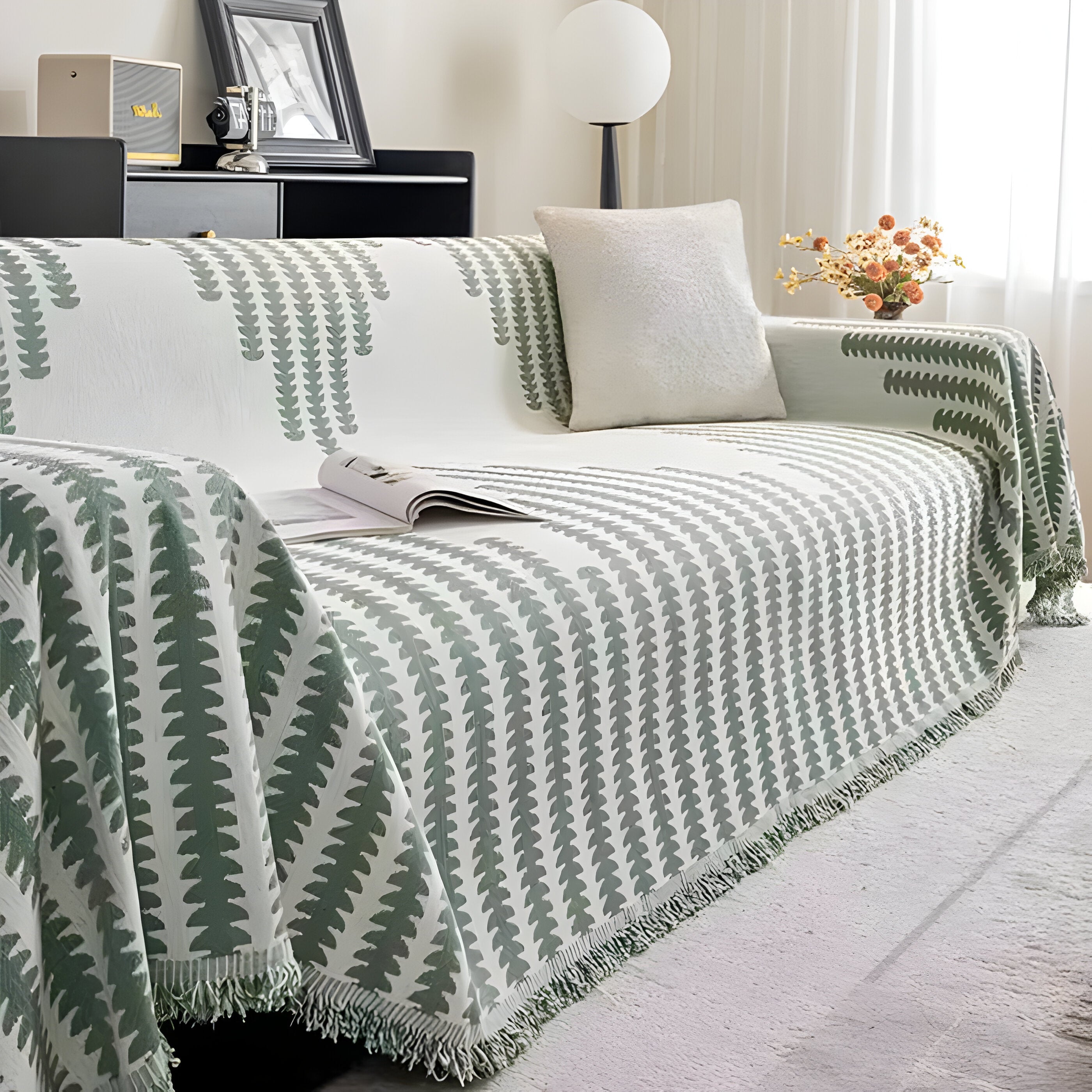 Dwustronny pokrowiec na sofę z materiału chenille – Uniwersalny i elegancki, idealny do ochrony mebli na każdą porę roku 5