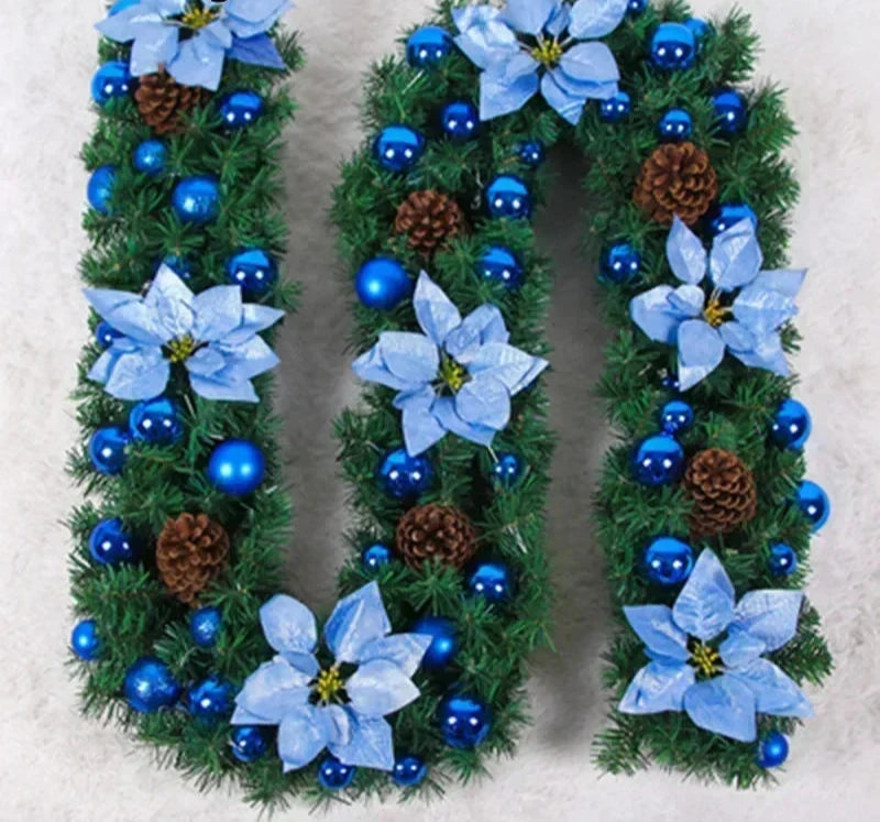 Elegancka Girlanda Rattanowa z Oświetleniem LED – 270 cm Świąteczna Dekoracja do Schodów i Kominków 7