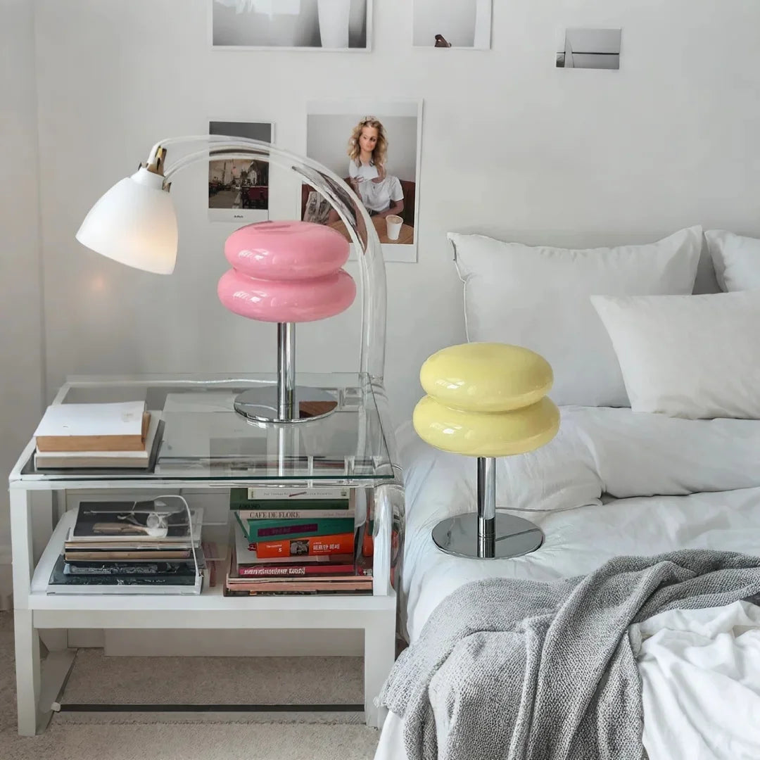 Elegancka Lampa Stołowa Szklana LED – Ciepłe Światło, Czarna Lampka do Salonów i Sypialni 5