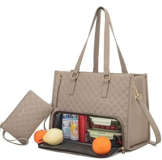 Elegancka Torba na Zakupy 2 w 1 z Izolowaną Komorą – Duża Pojemność i Stylowy Design do Pracy i Podróży 3