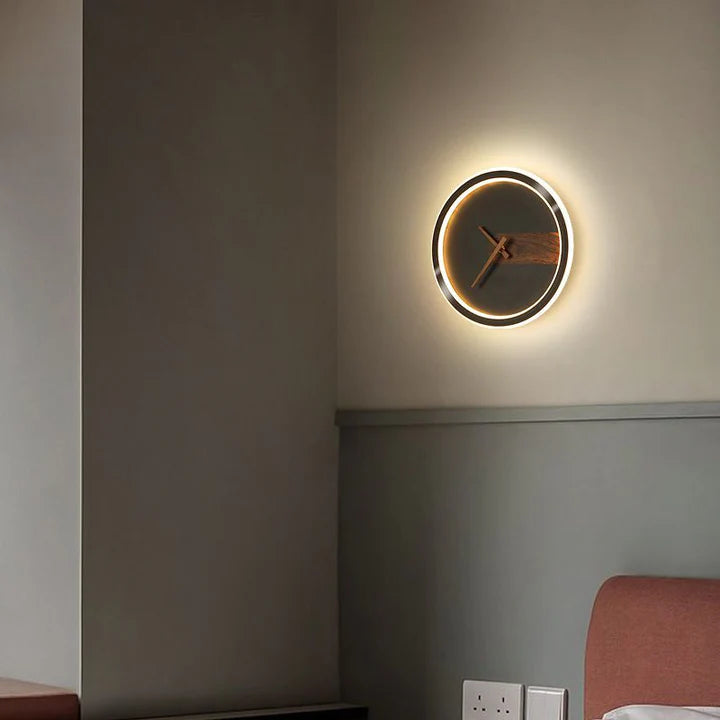 Elegancki Zegar Ścienny Kiza z Ciepłym Oświetleniem LED – Nowoczesny Zegar na Ścianę do Salonu i Sypialni 0