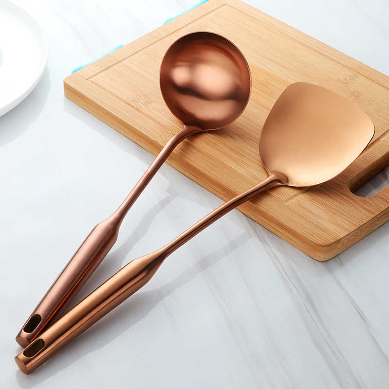 Elegancki Zestaw Narzędzi Kuchennych ze Stali Nierdzewnej – Łopatka i Łyżka do Zupy, Srebrny, Ergonomiczny Design 1