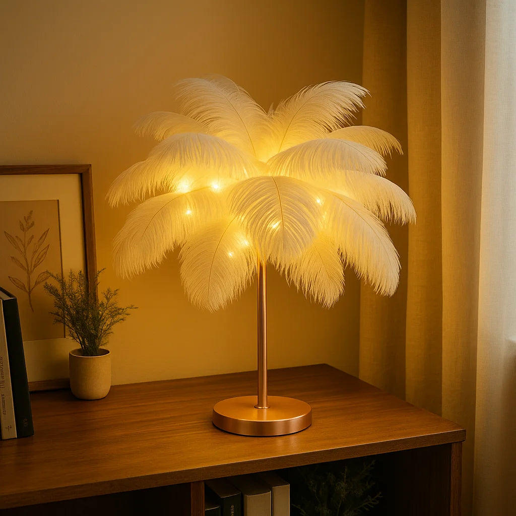 Eteryczna Lampa Stołowa LED w Białym i Różowym Kolorze – Stylowa Lampy Stołowe do Salonu, Sypialni, Energooszczędna 0