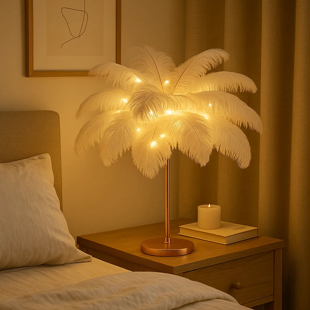 Eteryczna Lampa Stołowa LED w Białym i Różowym Kolorze – Stylowa Lampy Stołowe do Salonu, Sypialni, Energooszczędna 5