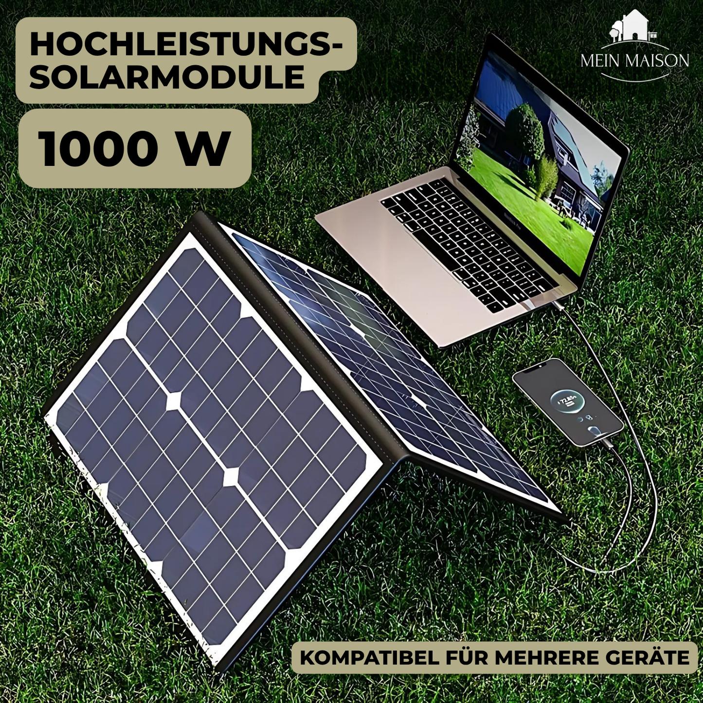 Faltowalne Panele Słoneczne 1000W z MPPT i USB-C – Wodoodporne, Idealne do Campingów i Podróży 1