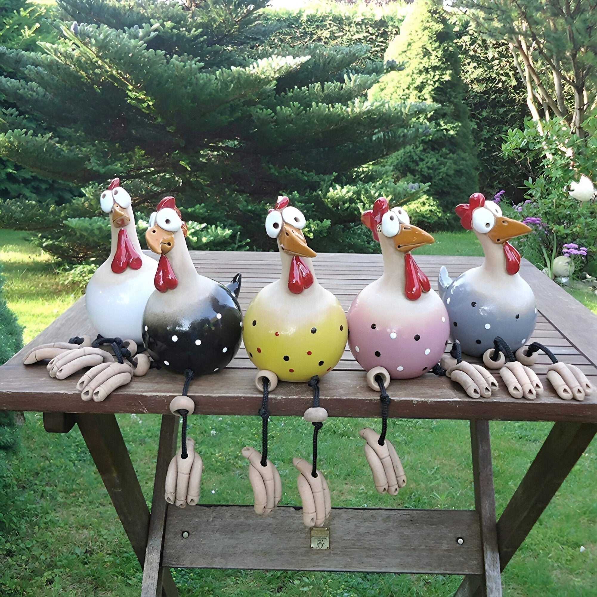Figurka kurczaka Cluckoo, odporna na warunki atmosferyczne – zabawny wzór do dekoracji ogrodu i patio 1
