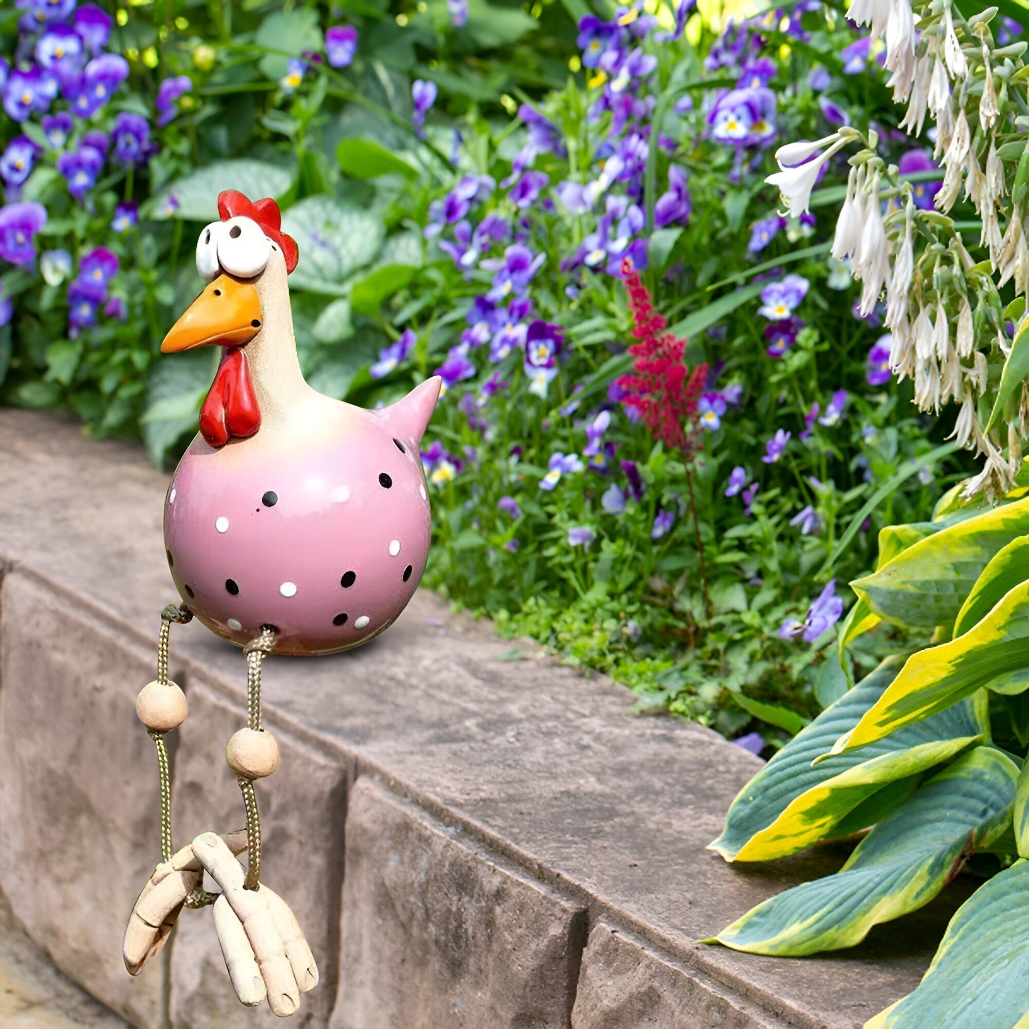Figurka kurczaka Cluckoo, odporna na warunki atmosferyczne – zabawny wzór do dekoracji ogrodu i patio 7