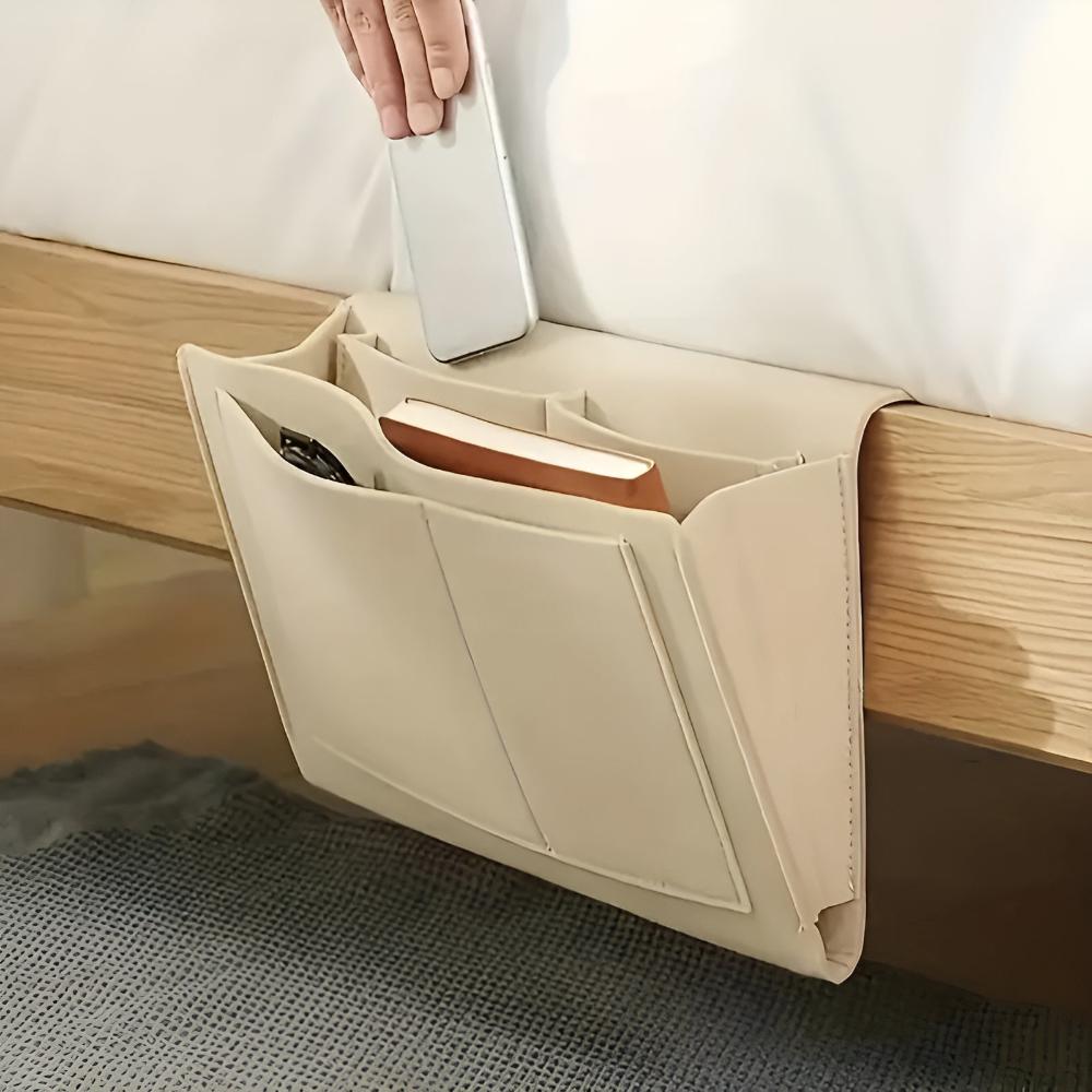 Filcowy organizer na łóżko – eleganckie rozwiązanie do przechowywania w sypialni, na sofie lub w biurze o przestronnym designie 7