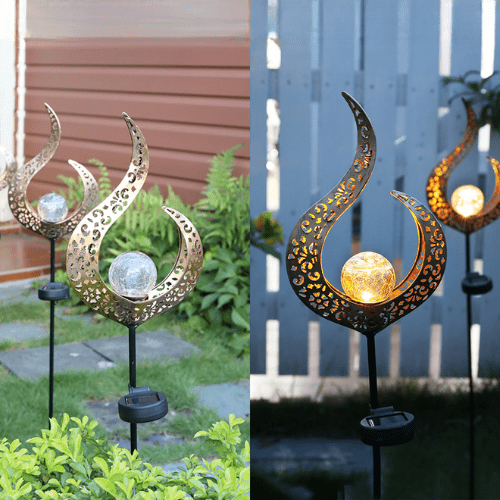 Metalowa lampa solarna ogrodowa IP65 – montaż w ogrodzie