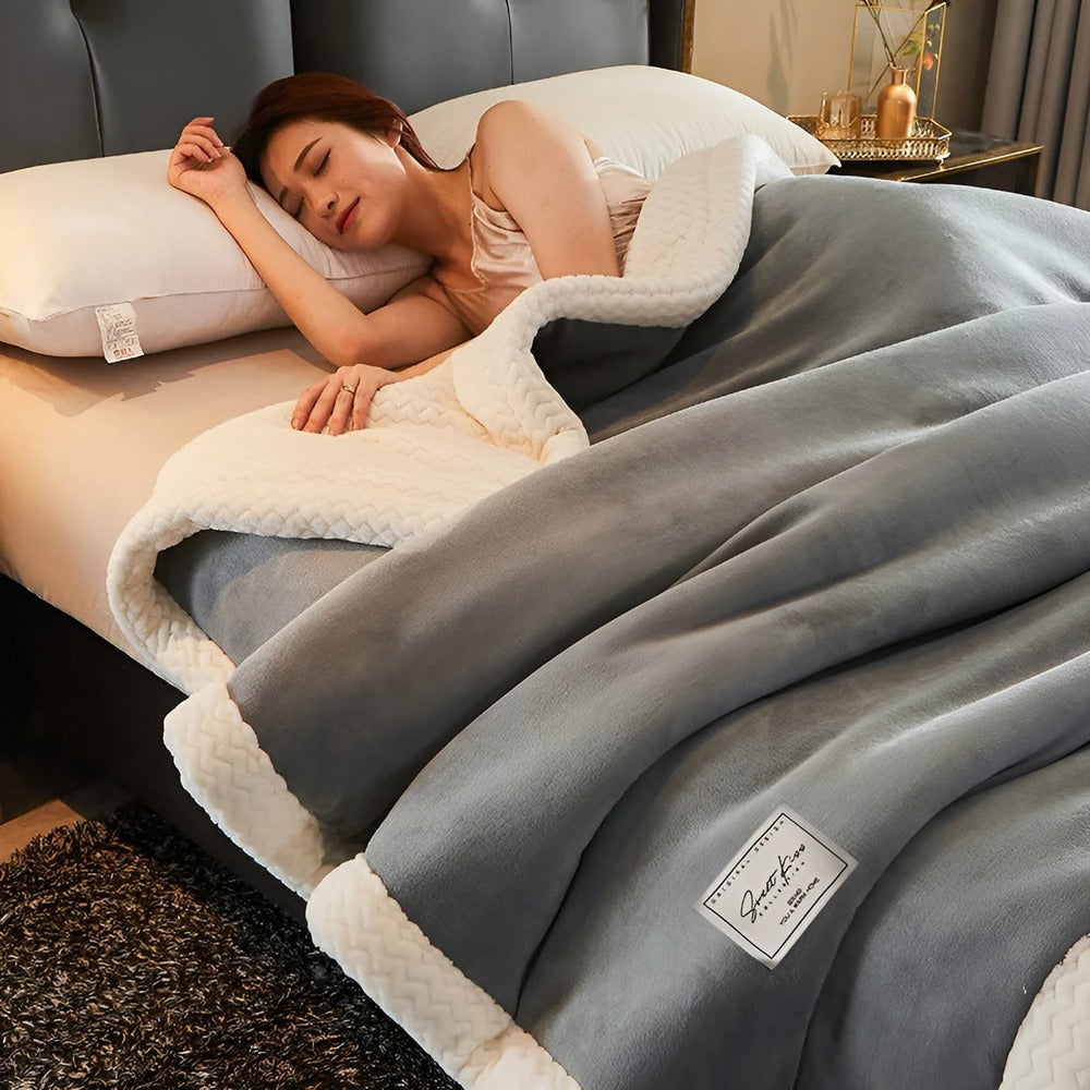 Gruby Koc Fleece 100x150 cm – Ciepły i Miękki Koc Idealny na Zimowe Wieczory, Wysoka Jakość, Łatwe Czyszczenie 4