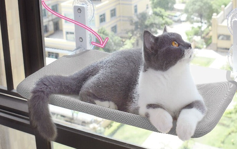 Hamak dla kota SkyNap z 360° widokiem – Oddychający materiał, bezpieczna konstrukcja, łatwa pielęgnacja, duży rozmiar 45x30 cm 2