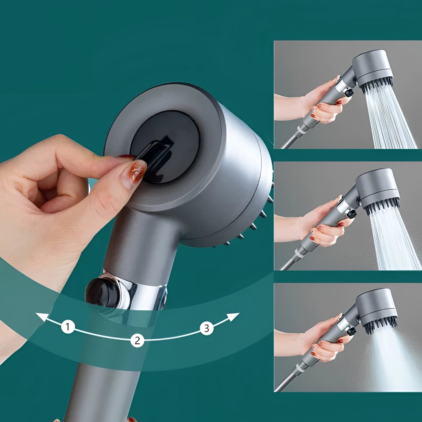 Håndholdt Prysznic Wysokociśnieniowy z Regulacją Przepływu – Ergonomiczny Design, 24 cm Akryl 2