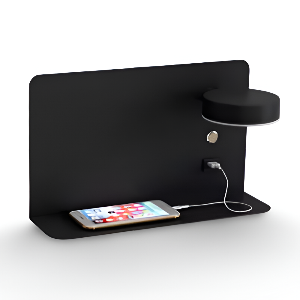 Kinkiet LED Aluminiowy z Półką i Ładowaniem USB – Nowoczesny Kinkiet Ścienny do Sypialni i Salonu, ściemnianie Trójkolorowe 10