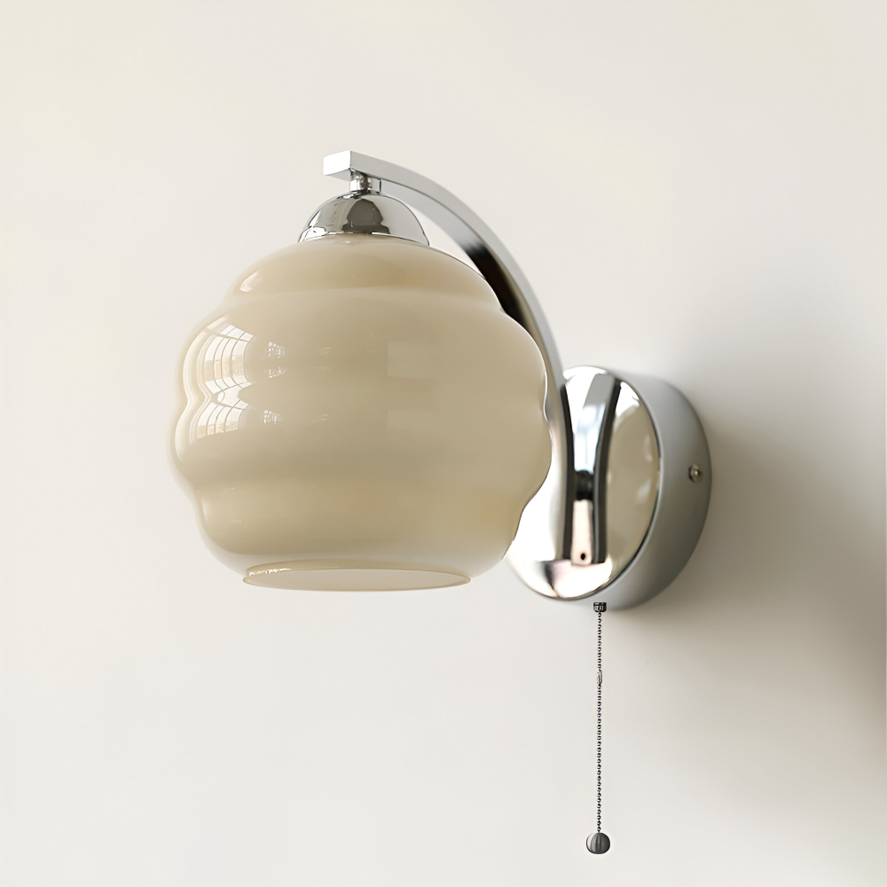 Kinkiet Ścienny Art Deco z Mlecznobiałą Kulą Ø 15 cm – Elegancki Kinkiet do Sypialni i Salonu 10