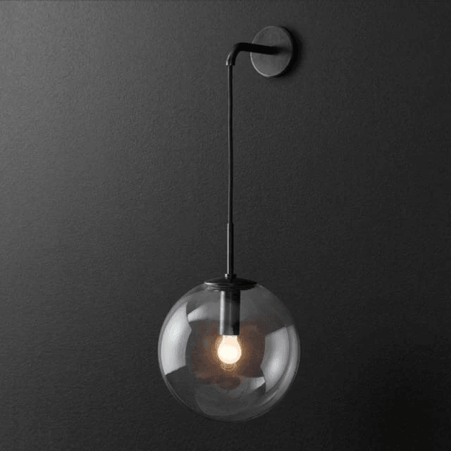 Kinkiet Ścienny Czarny Olivia z Przezroczystym Szkłem – Nowoczesny Minimalistyczny Design do Wnętrz 2