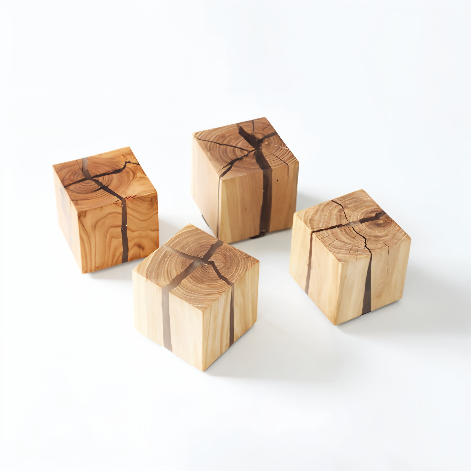 Kinkiet Ścienny Quadcrackle z Drewna – Ręcznie Wykonane Oświetlenie LED do Sypialni i Salonu 7