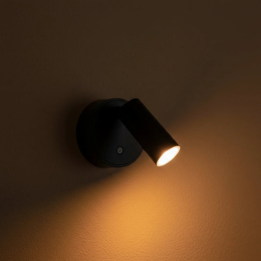 Kinkiet ścienny czarny – Nowoczesna lampa ścienna na baterie z dotykowym sterowaniem i ładowaniem USB, elastyczne oświetlenie 1