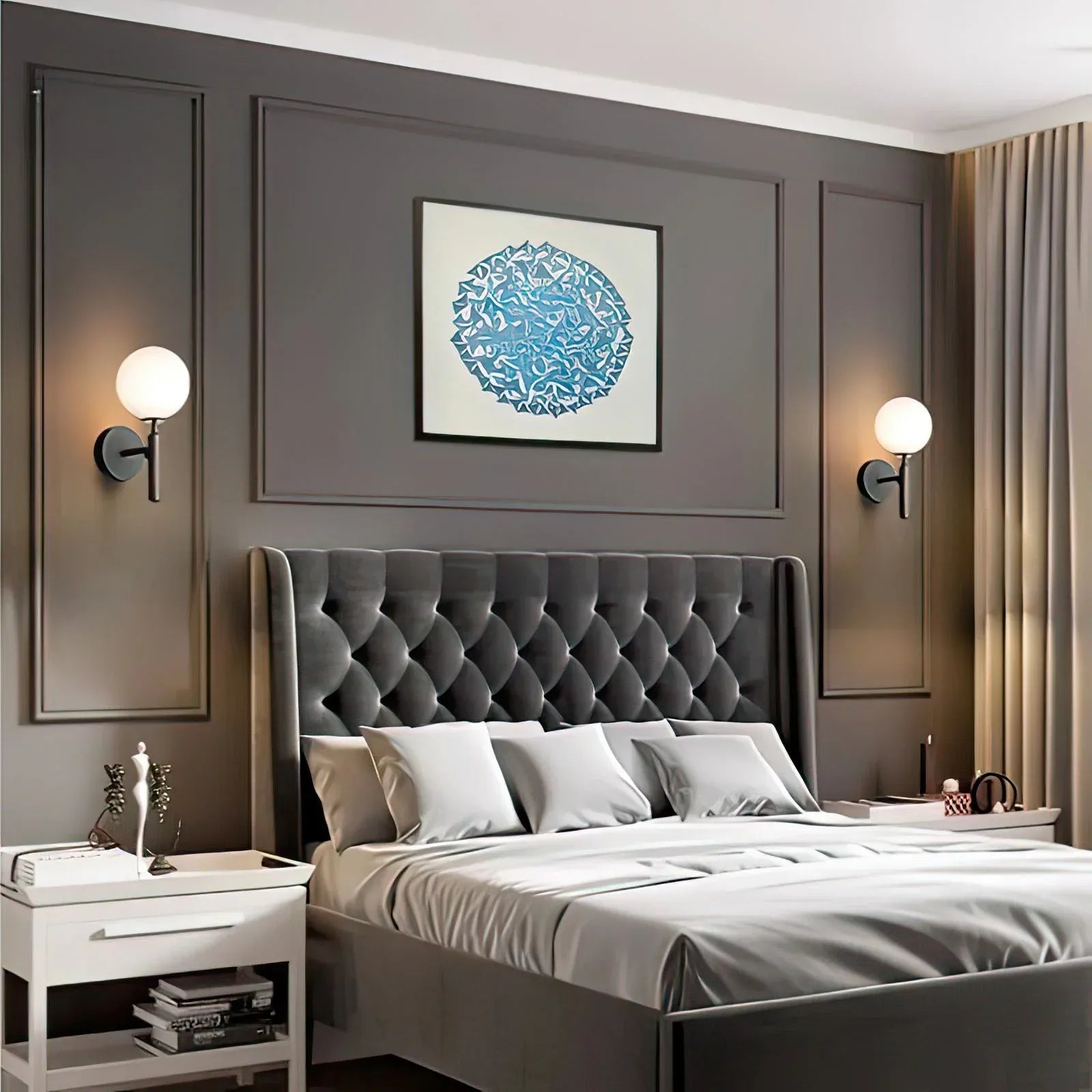 Kinkiet ścienny z metalu czarny – Elegancki kinkiet do sypialni i przedpokoju, nowoczesny design w czarno-złotym kolorze 3