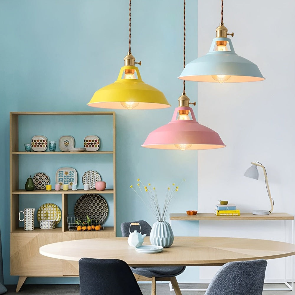 Kolorowa Lampa Wisząca w Stylu Industrialnym z Regulowanym Kablem – Oświetlenie do Salonu i Nad Stół 4