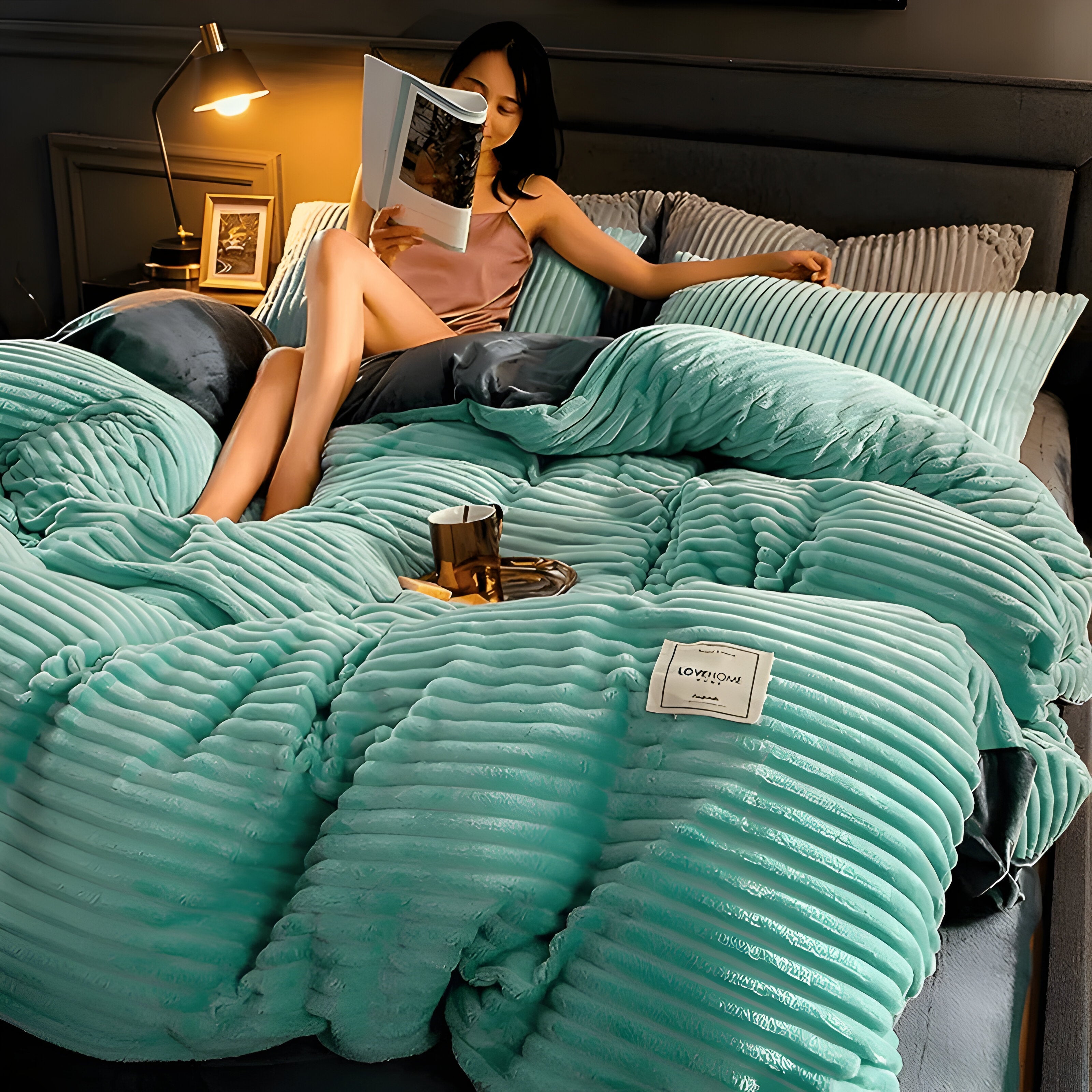 Komplet pościeli 200x220 z weluru – Miękka, oddychająca pościel na każdą porę roku, idealna do sypialni 0