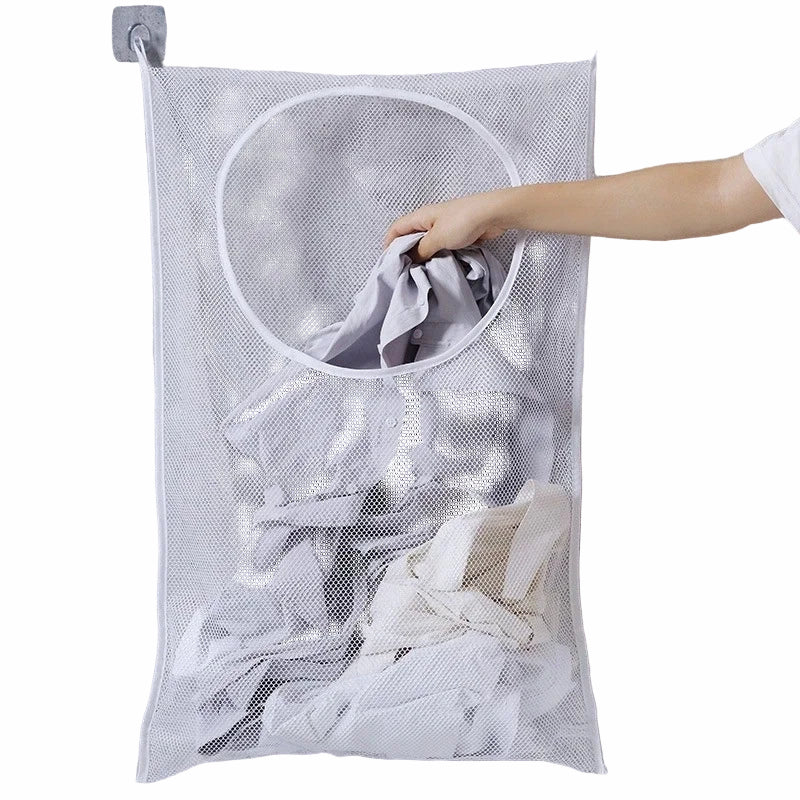 Kosz na pranie SpaceSaver Pro – Faltowy, Biały Kosz na Bieliznę do Małych Przestrzeni, Zawieszany, Praktyczny i Stylowy 0